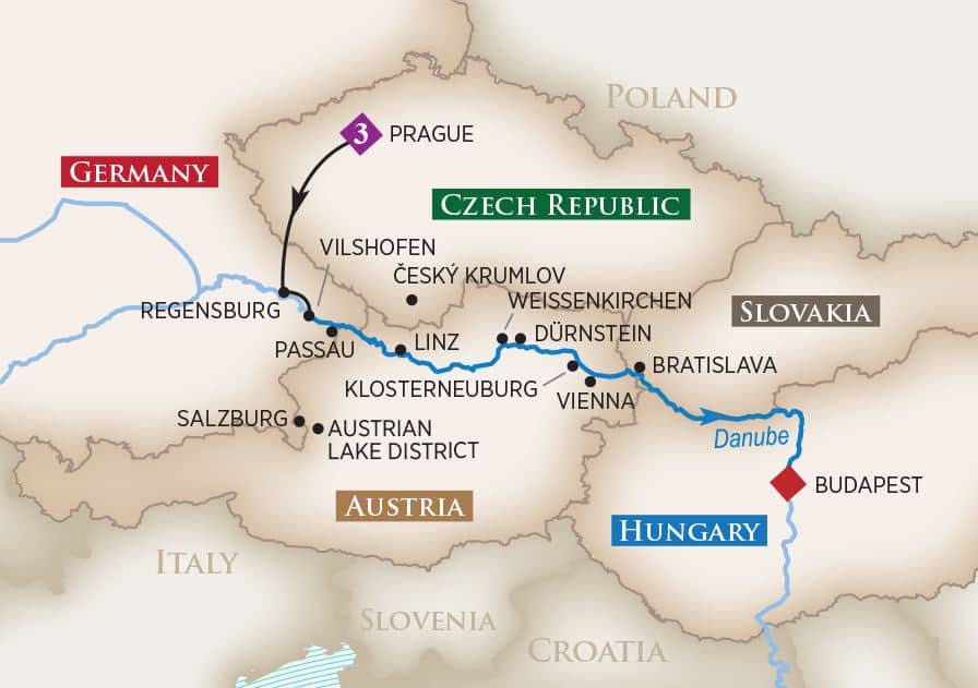 Danube River Cruise Map